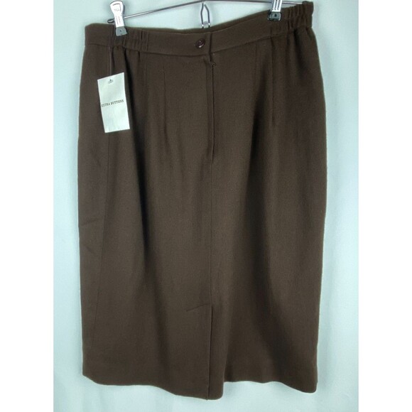NWT Vtg Worthington Skirt Womens 12 TALL Brown 100% Wool Pencil Classic Retro - Picture 4 of 11